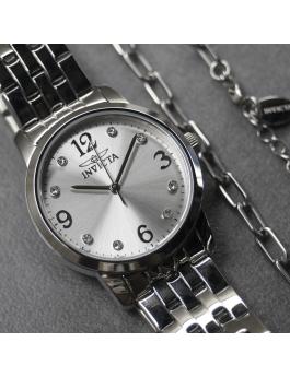 Invicta Angel 48255 Relógio Feminino - Movimento de Quartzo - Aço Inoxidável com Mostrador Prateado - 32 mm