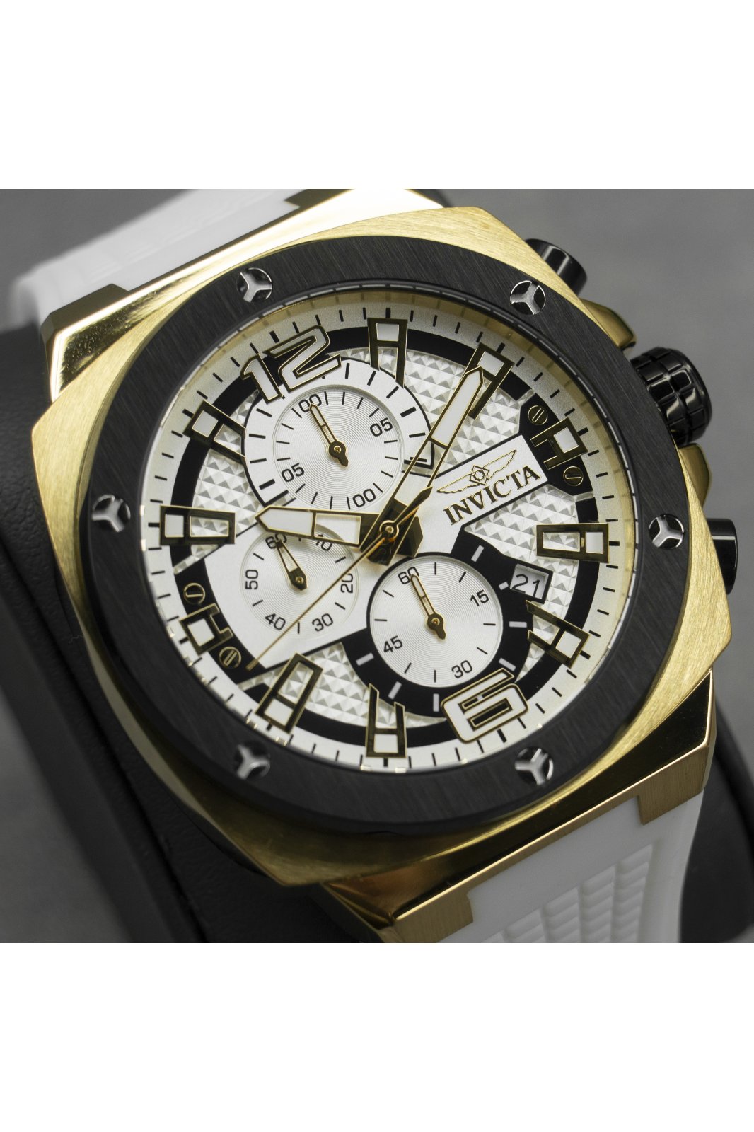 Invicta Racing 48167 Men's Watch - Quartz Movement - Stainless Steel with Silver Dial - 47 mm