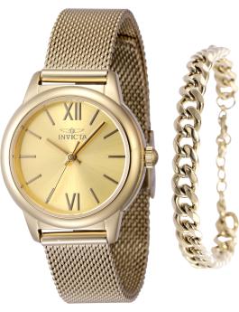 Invicta Angel 48250 Women's Watch - Quartz Movement - Stainless Steel with Gold Dial - 30 mm