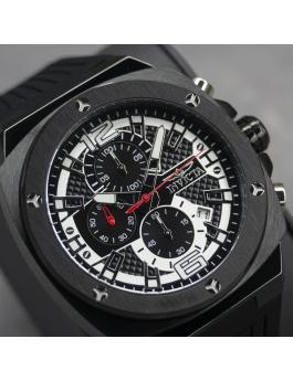 Invicta Racing 48164 Montre Homme - Mouvement Quartz - Acier Inoxydable avec Cadran Noir - 47 mm