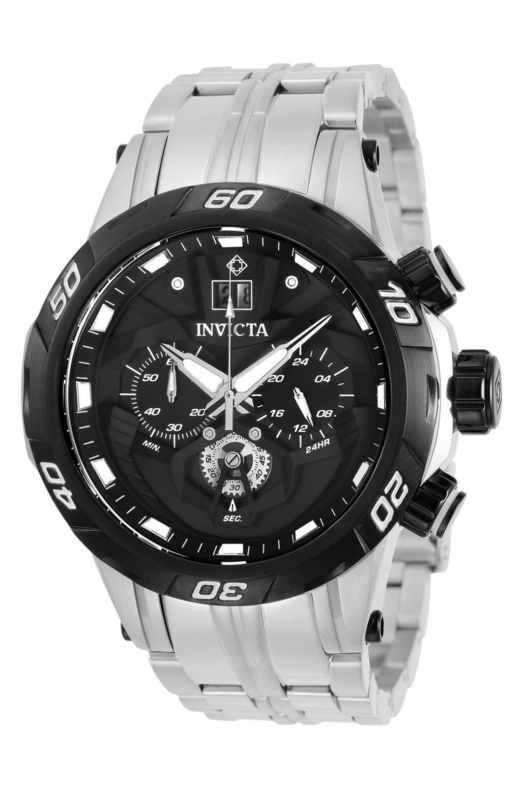 Invicta Cruiseline 32146 Herrenuhr - Quarzwerk - Edelstahl mit schwarzem Zifferblatt - 50 mm