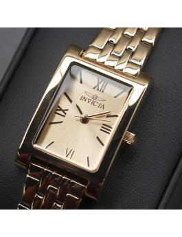 Invicta Angel 48149 Ceas pentru femei - Mecanism Quartz - Oțel inoxidabil cu cadran auriu roz - 19 mm