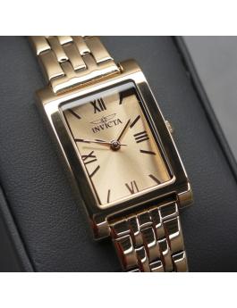 Invicta Angel 48149 Ceas pentru femei - Mecanism Quartz - Oțel inoxidabil cu cadran auriu roz - 19 mm