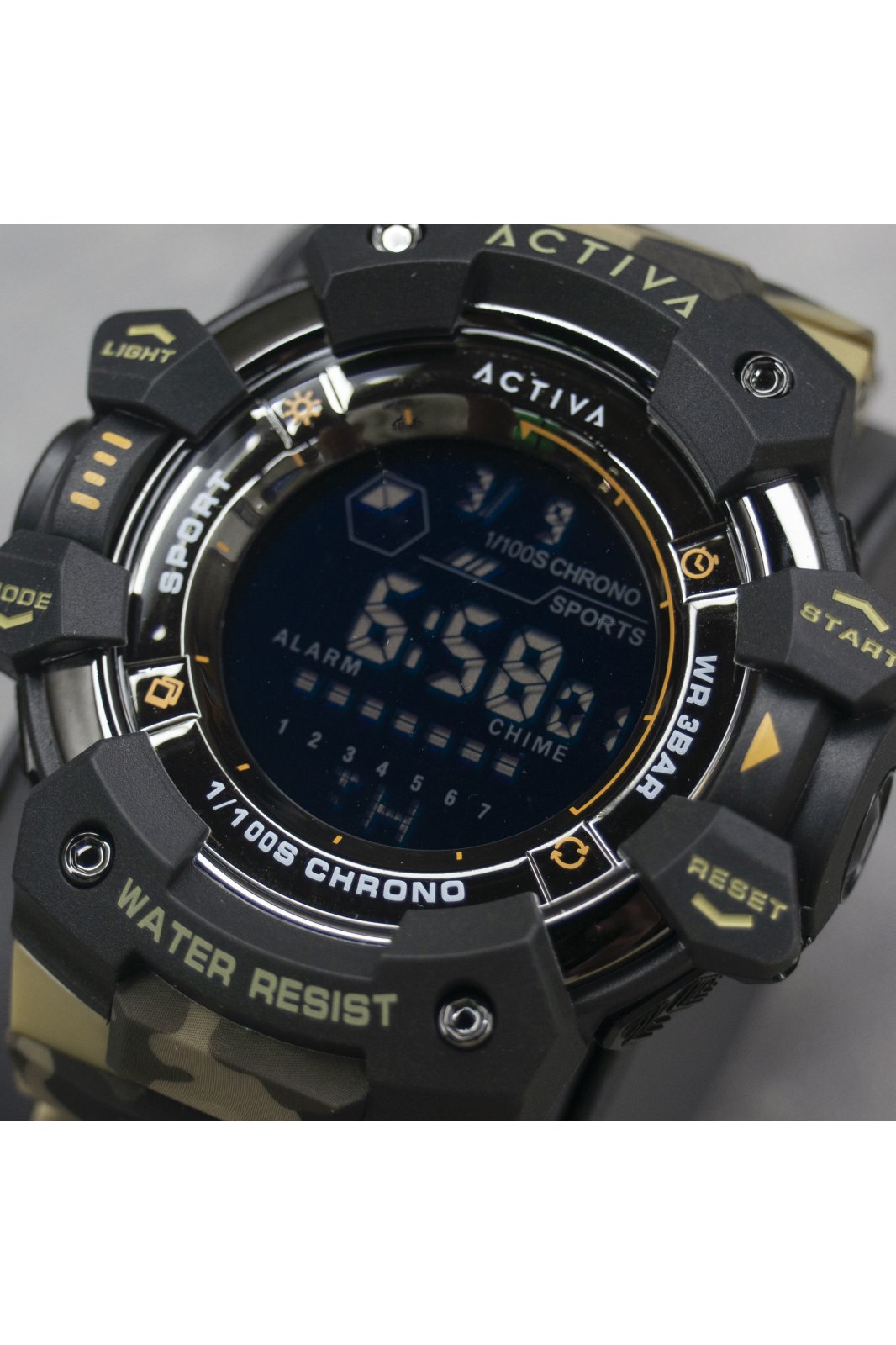 Activa Digital ACW8050MC-001 Montre Homme - Mouvement Quartz - Plastique avec Cadran Noir - 50 mm