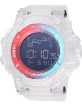 Activa Digital ACW8082-001 Relógio Masculino - Movimento Quartz - Plástico com Mostrador Preto - 50 mm