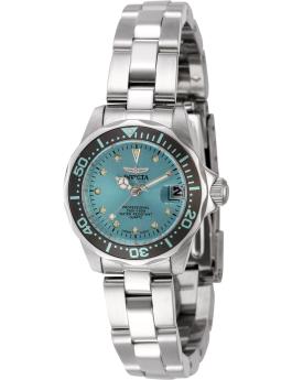 Invicta Pro Diver 45786 Damen Uhr - Quartz Bewegung - Edelstahl mit Blauem Zifferblatt - 24 mm