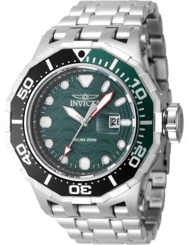Invicta Pro Diver 47842 Orologio da Uomo - Movimento al Quarzo - Acciaio Inossidabile con Quadrante Verde - 52 mm