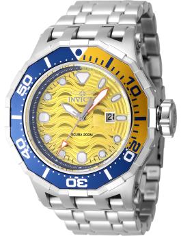 Invicta Pro Diver 47844 Orologio da Uomo - Movimento al Quarzo - Acciaio Inossidabile con Quadrante Giallo - 52 mm