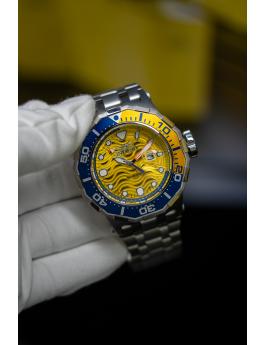 Invicta Pro Diver 47844 Zegarek Męski - Mechanizm Kwarcowy - Stal Nierdzewna z Żółtą Tarcza - 52 mm