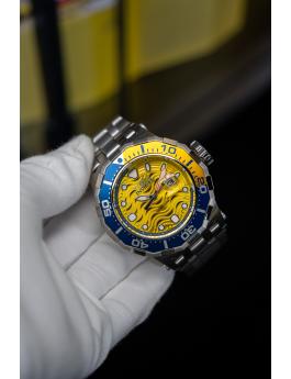 Invicta Pro Diver 47844 Zegarek Męski - Mechanizm Kwarcowy - Stal Nierdzewna z Żółtą Tarcza - 52 mm