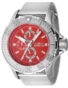 Invicta Vintage 48013 Relógio Masculino - Movimento de Quartzo - Aço Inoxidável com Mostrador Vermelho - 49 mm