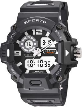 Activa Digital ACW495-001 Reloj de hombre - Movimiento de cuarzo - Plástico con esfera negra - 55 mm