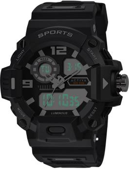 Activa Digital ACW495-001 Reloj de hombre - Movimiento de cuarzo - Plástico con esfera negra - 55 mm