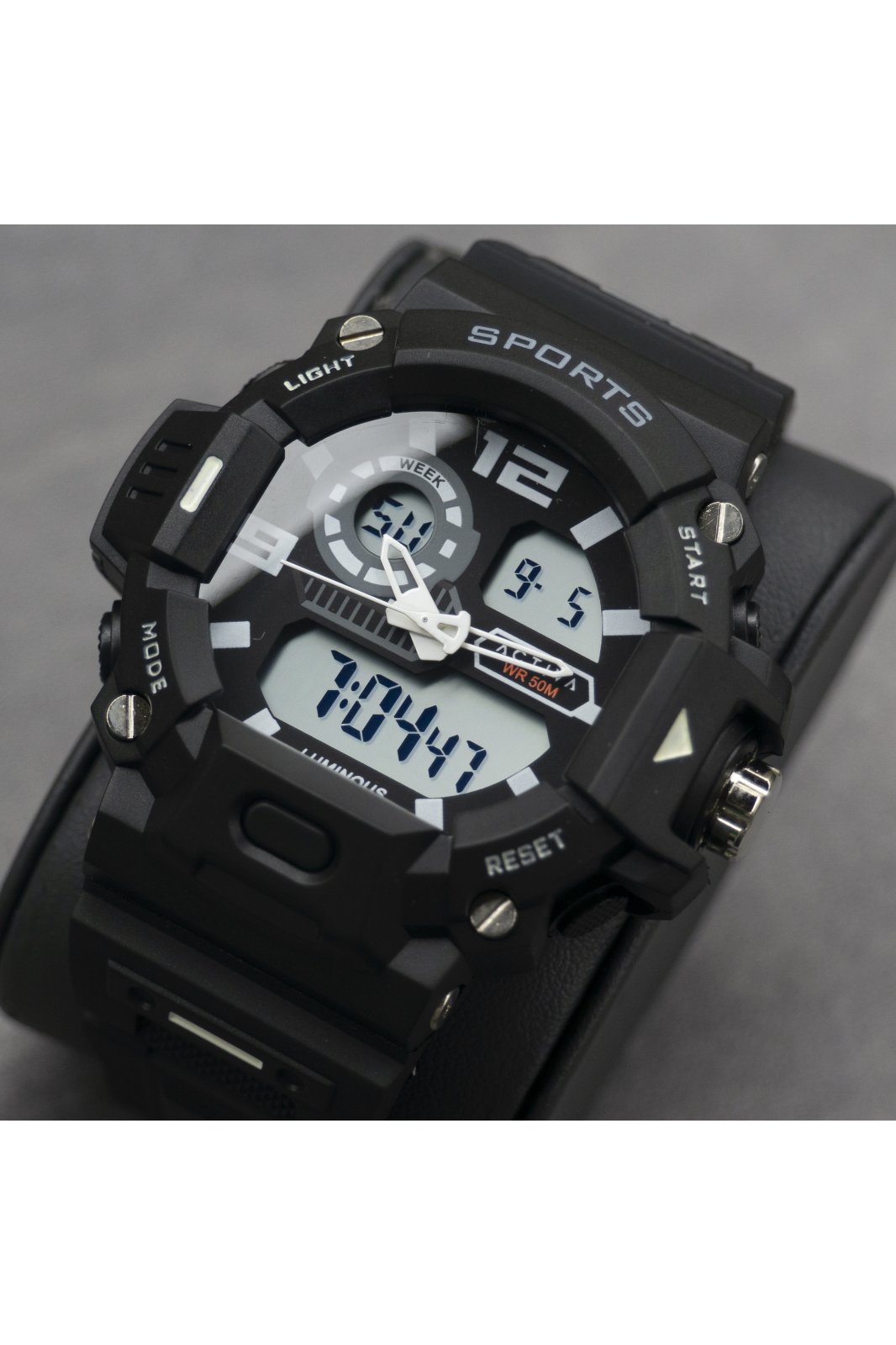 Activa Digital ACW495-001 Reloj de hombre - Movimiento de cuarzo - Plástico con esfera negra - 55 mm