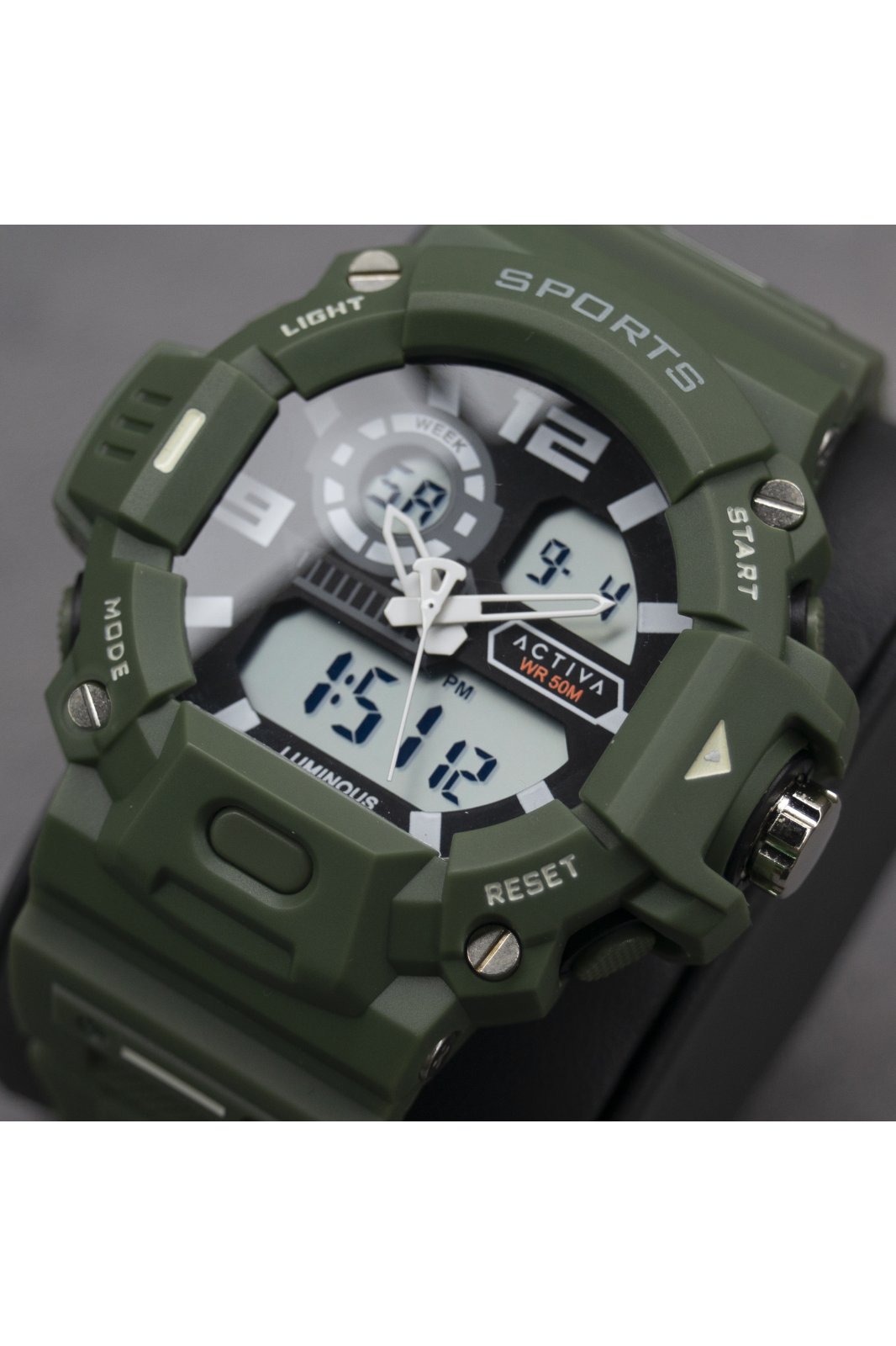 Activa Digital ACW495-003 Reloj de hombre - Movimiento de cuarzo - Plástico con esfera negra - 55 mm