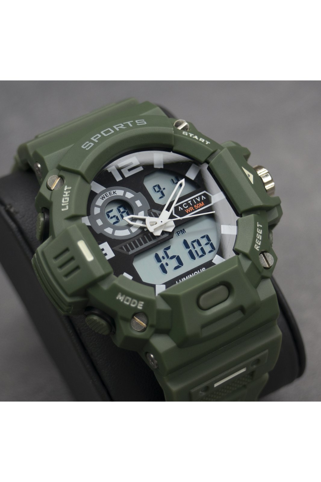 Activa Digital ACW495-003 Reloj de hombre - Movimiento de cuarzo - Plástico con esfera negra - 55 mm