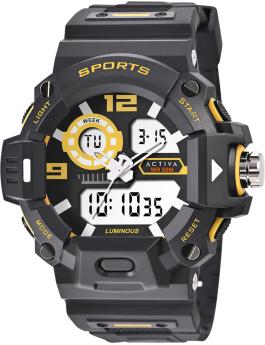 Activa Digital ACW495-004 Reloj de hombre - Movimiento de cuarzo - Plástico con esfera negra - 55 mm