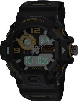 Activa Digital ACW495-004 Reloj de hombre - Movimiento de cuarzo - Plástico con esfera negra - 55 mm