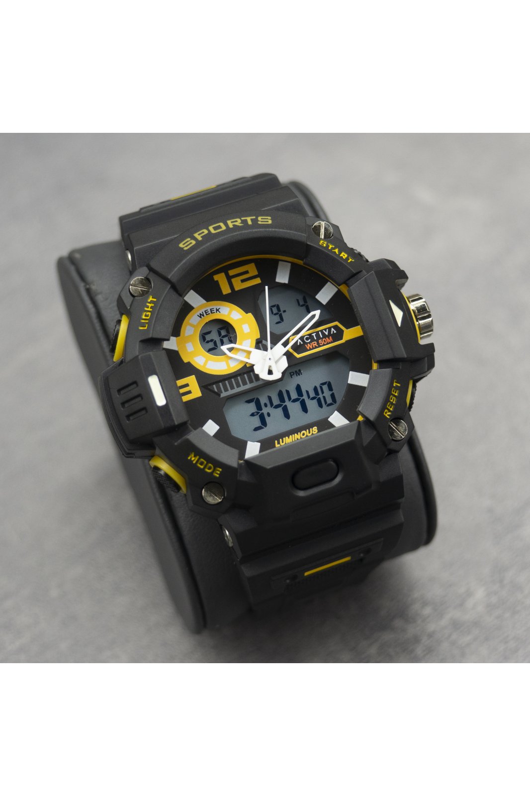 Activa Digital ACW495-004 Reloj de hombre - Movimiento de cuarzo - Plástico con esfera negra - 55 mm