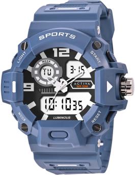 Activa Digital ACW495-005 Reloj de Hombre - Movimiento de Cuarzo - Plástico con Esfera Negra - 55 mm