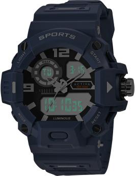 Activa Digital ACW495-005 Reloj de Hombre - Movimiento de Cuarzo - Plástico con Esfera Negra - 55 mm