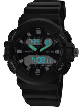 Activa Digital ACW496-001 Reloj de hombre - Movimiento de cuarzo - Plástico con esfera negra - 50 mm