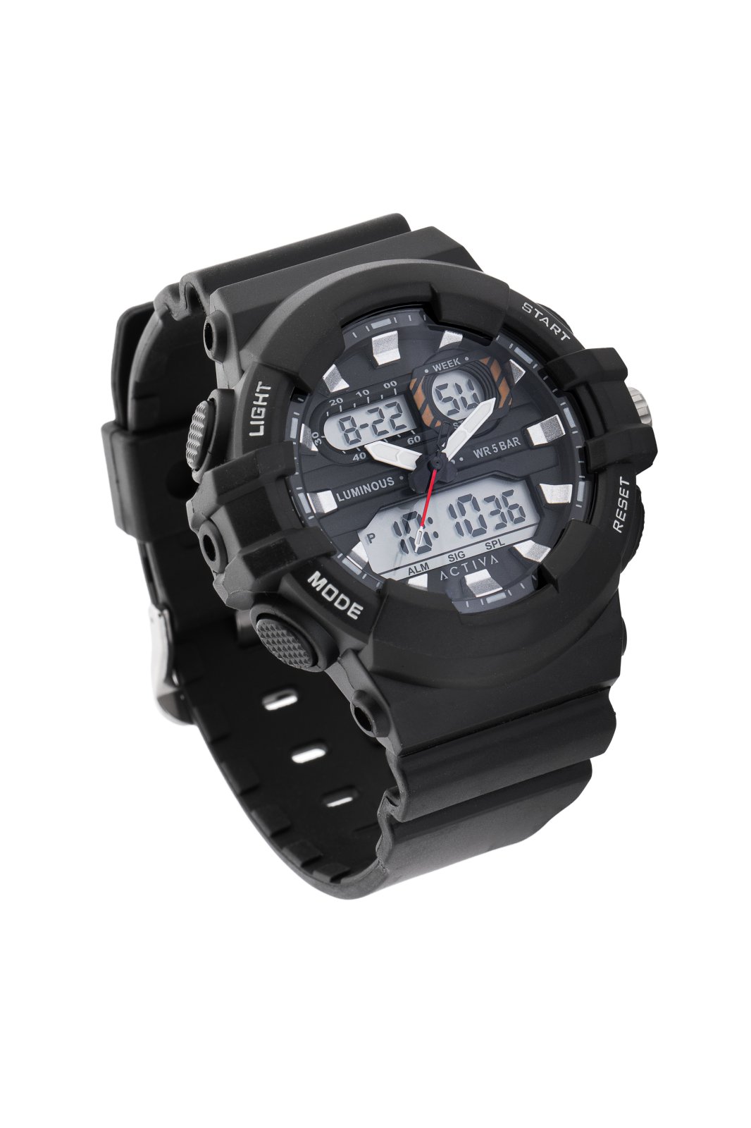 Activa Digital ACW496-001 Reloj de hombre - Movimiento de cuarzo - Plástico con esfera negra - 50 mm