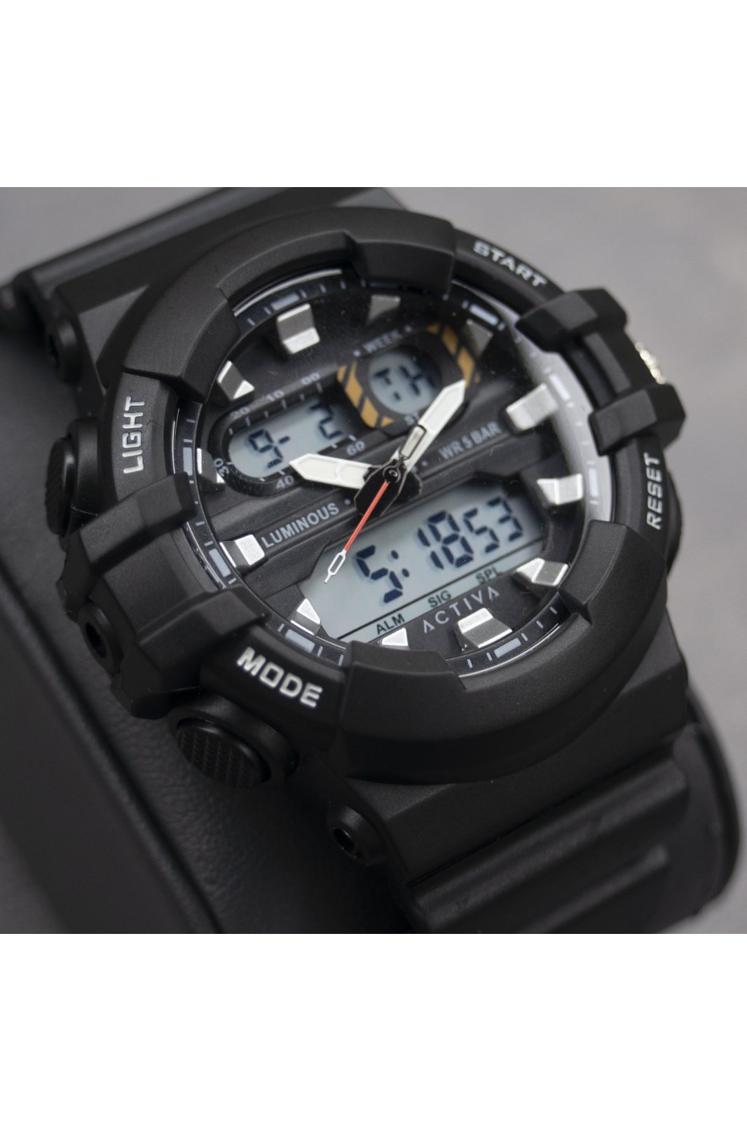 Activa Digital ACW496-001 Reloj de hombre - Movimiento de cuarzo - Plástico con esfera negra - 50 mm