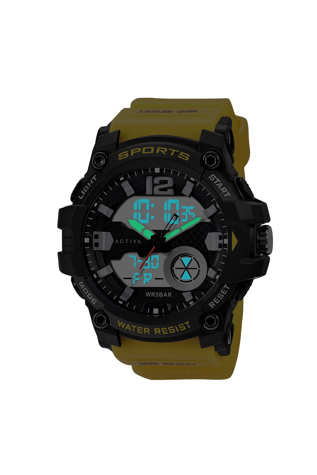 Activa Digital ACW497-006 Muški Sat - Kvarcni Mehanizam - Plastika s Crnim Cifernikom - 54 mm