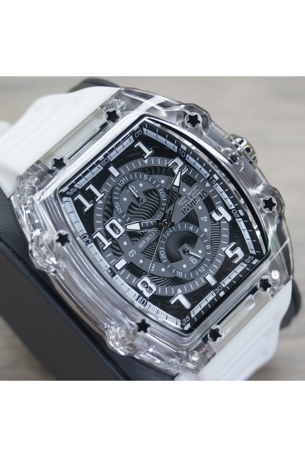 Invicta Racing 48447 Orologio Uomo - 48mm, Plastica, Quadrante Nero, Movimento Quarzo, Impermeabile 3 ATM