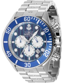 Invicta Ocean Voyage 47832 Orologio da Uomo - Movimento al Quarzo - Acciaio Inossidabile con Quadrante Blu - 51 mm