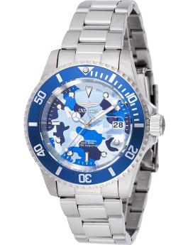 Invicta Pro Diver 48570 Herrenarmbanduhr - Quartz Uhrwerk - Edelstahl mit Blauem Zifferblatt - 40 mm