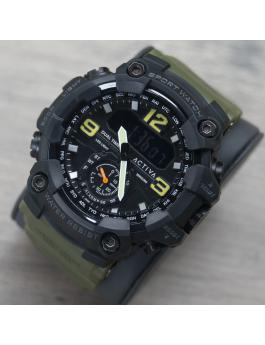Activa Digital ACW1637-002 Zegarek Męski - Mechanizm Kwarcowy - Plastik z Czarną Tarczą - 56 mm