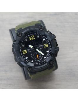 Activa Digital ACW1637-002 Zegarek Męski - Mechanizm Kwarcowy - Plastik z Czarną Tarczą - 56 mm