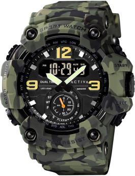 Activa Digital ACW1637-004 Zegarek Męski - Mechanizm Kwarcowy - Plastik z Czarną Tarczą - 56 mm