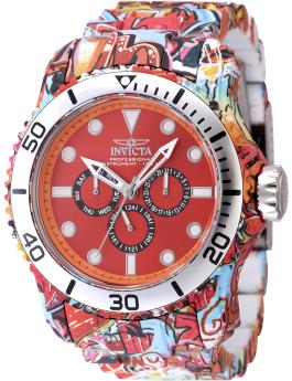 Invicta Pro Diver 47853 Men's Watch - Quartz Movement - Stainless Steel with Red Dial - 49 mm