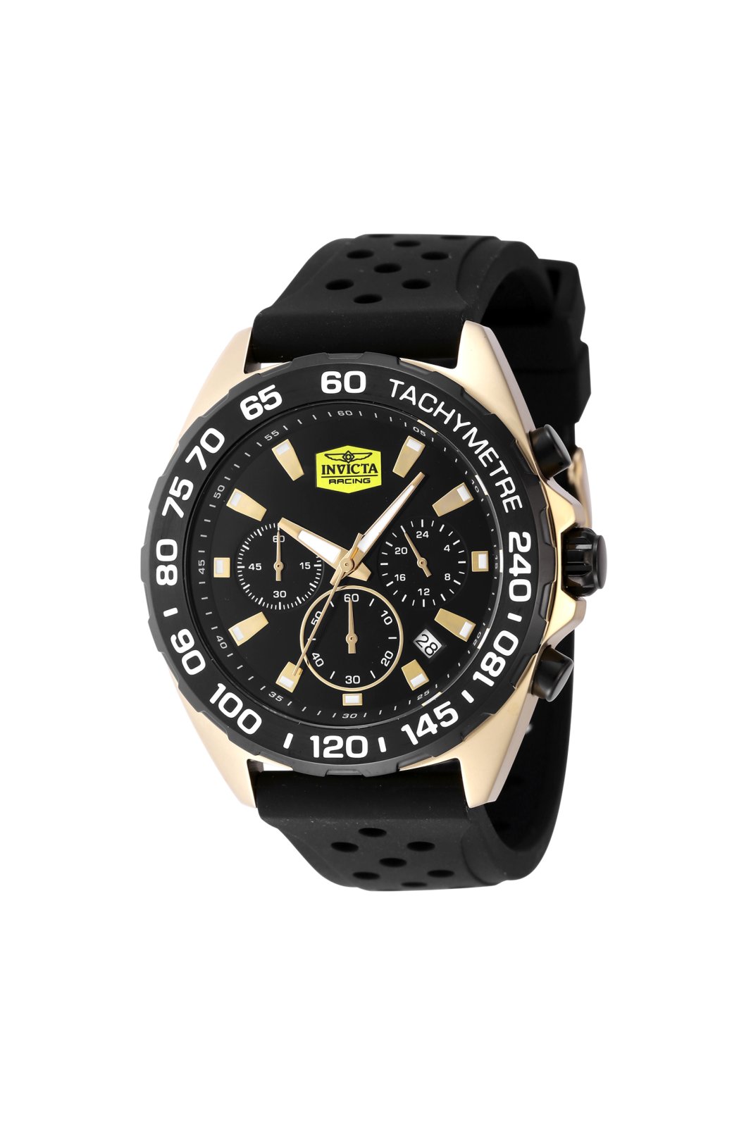 Invicta Racing 47769 Herrenuhr - Quarzwerk - Edelstahl mit schwarzem Zifferblatt - 43 mm
