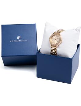 Montres Prestige Classic MPW-0023 Reloj de Mujer - Movimiento de Cuarzo - Metal con Esfera Dorada - 29 mm