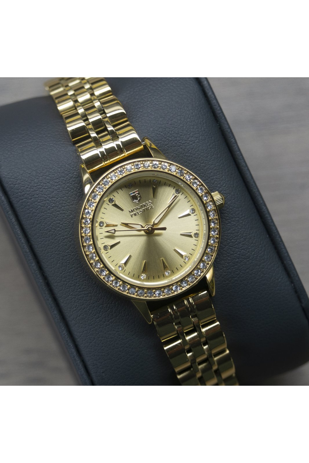 Montres Prestige Classic MPW-0023 Reloj de Mujer - Movimiento de Cuarzo - Metal con Esfera Dorada - 29 mm