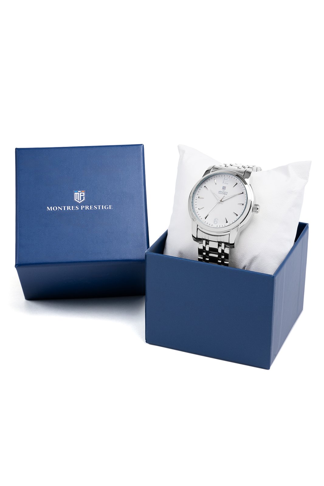Montres Prestige Classic MPW-0028 Men's Watch - Quartz Movement - Metal with White Dial - 41 mm