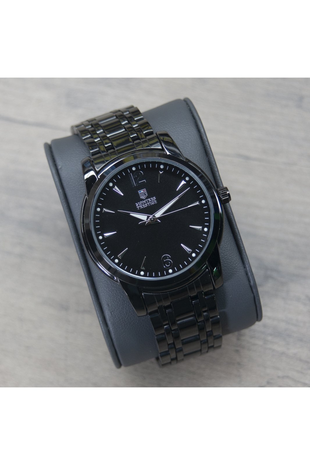 Montres Prestige Classic MPW-0030 Zegarek męski - Mechanizm kwarcowy - Metal z czarną tarczą - 41 mm