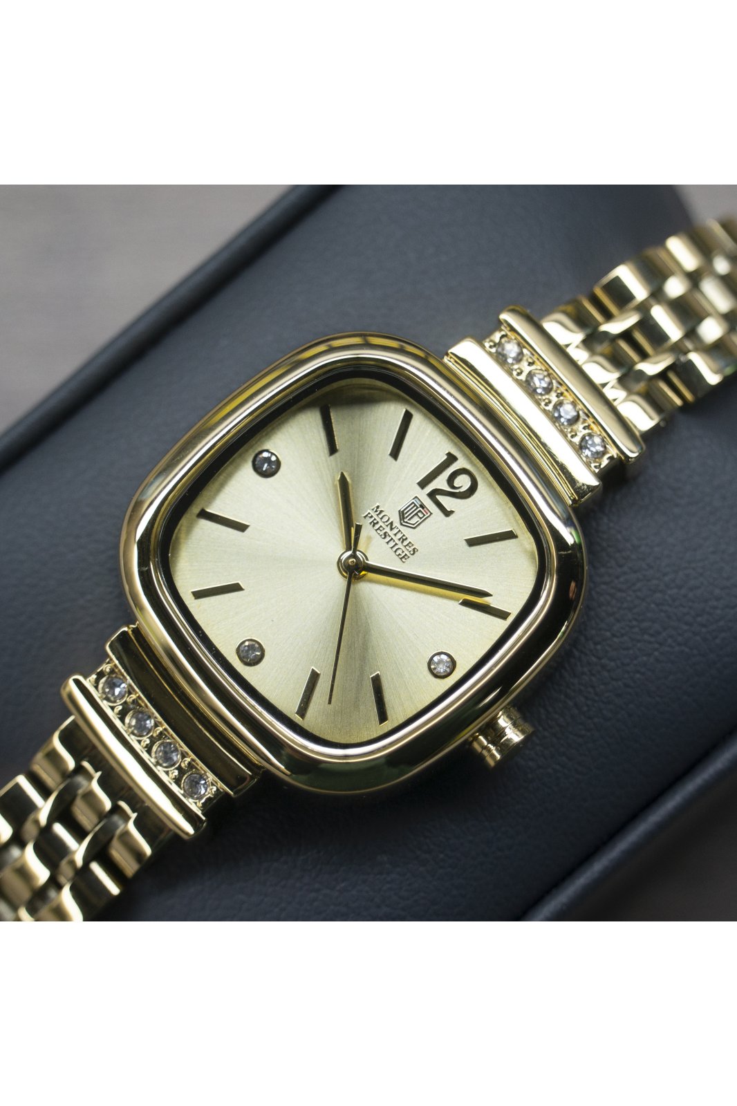 Montres Prestige Classic MPW-0037 Reloj de Mujer - Movimiento de Cuarzo - Metal con Esfera Dorada - 26 mm