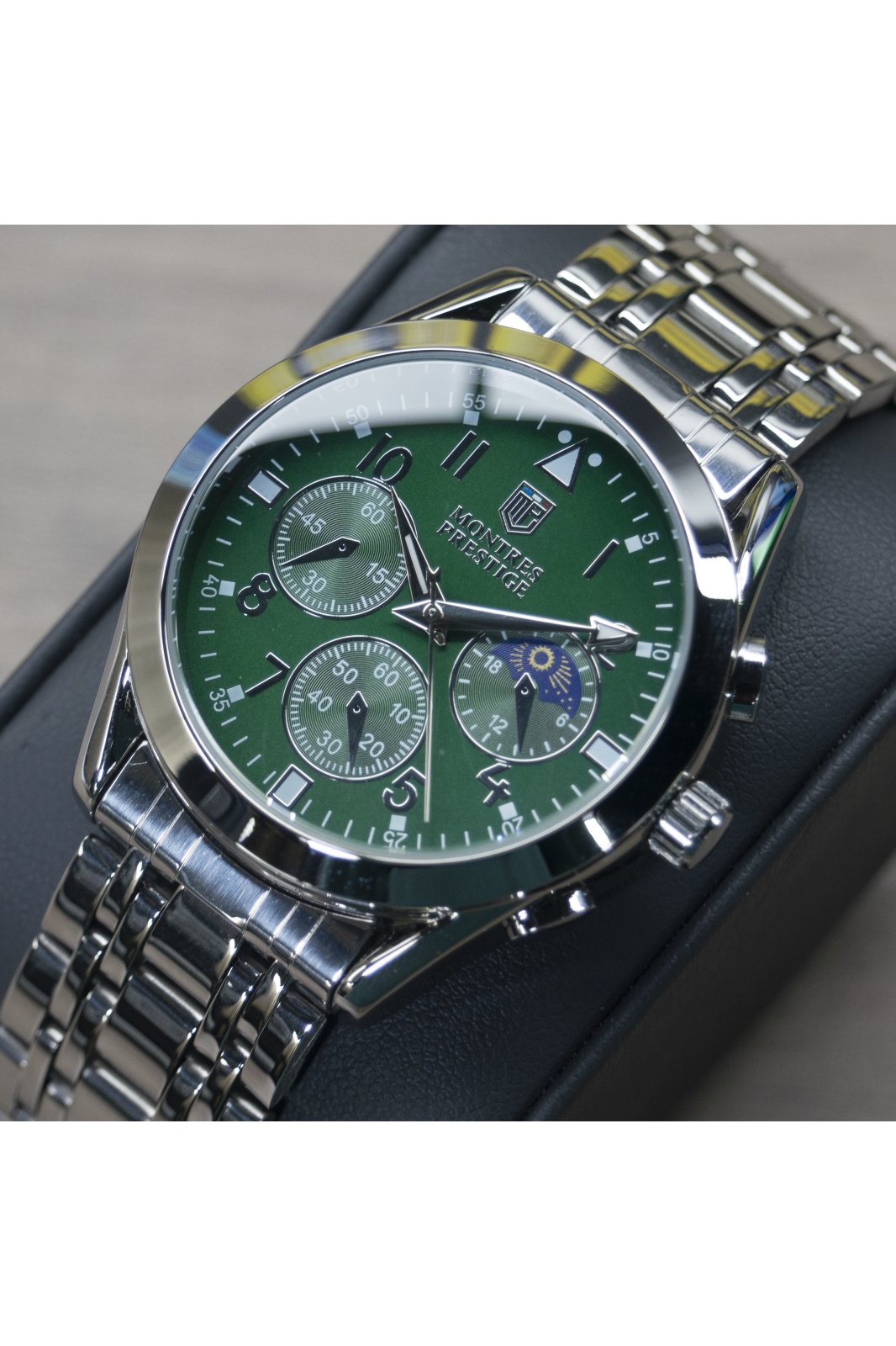 Montres Prestige Classic MPW-0049 Reloj de hombre - Movimiento de cuarzo - Metal con esfera verde - 40 mm
