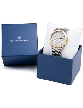 Montres Prestige Classic MPW-0050 Reloj de Hombre - Movimiento de Cuarzo - Metal con Esfera Blanca - 40 mm