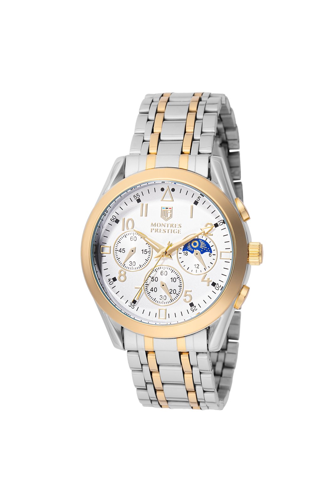 Montres Prestige Classic MPW-0050 Reloj de Hombre - Movimiento de Cuarzo - Metal con Esfera Blanca - 40 mm