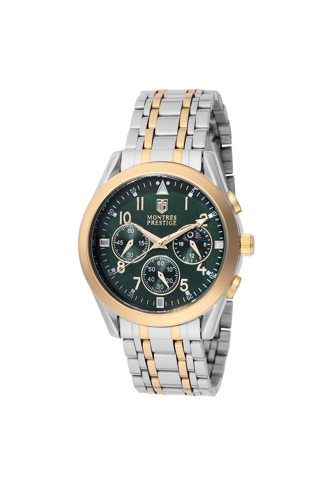 Montres Prestige Classic MPW-0052 Zegarek męski - Mechanizm kwarcowy - Metal z zieloną tarczą - 40 mm