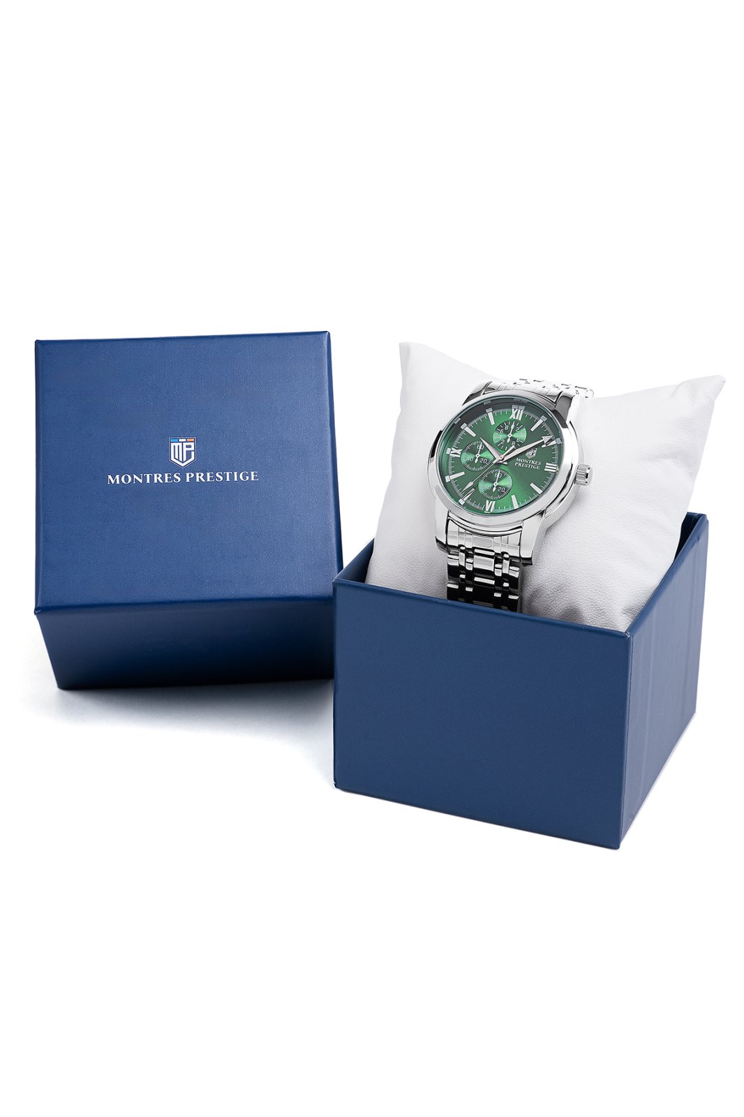 Montres Prestige Classic MPW-0065 Herrenuhr - Quarzwerk - Metall mit grünem Zifferblatt - 41 mm