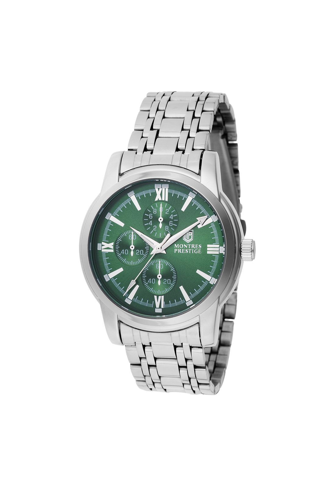 Montres Prestige Classic MPW-0065 Herrenuhr - Quarzwerk - Metall mit grünem Zifferblatt - 41 mm