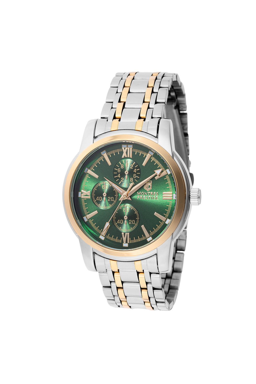Montres Prestige Classic MPW-0068 Herrenuhr - Quarzwerk - Metall mit grünem Zifferblatt - 41 mm