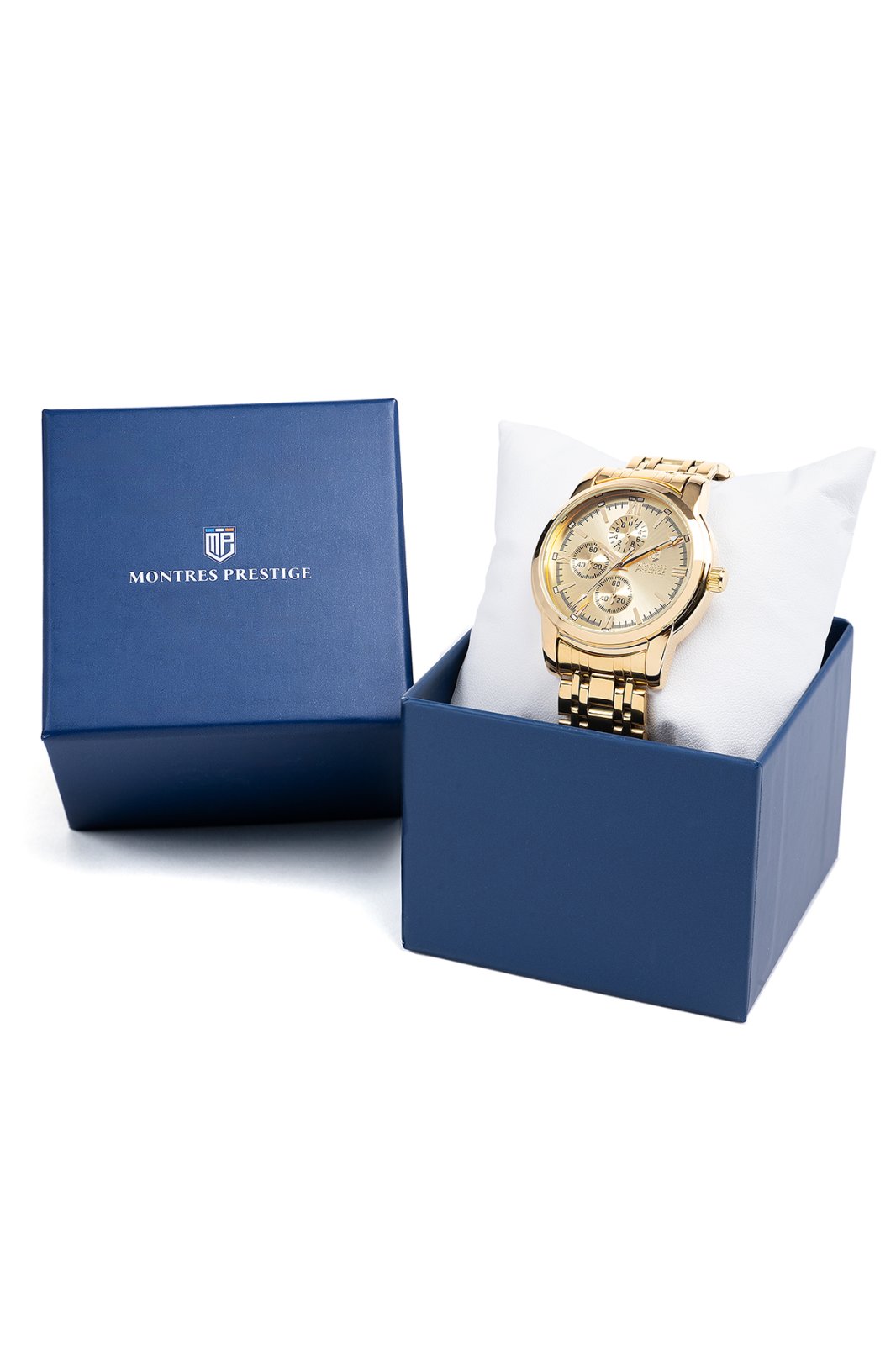 Montres Prestige Classic MPW-0069 Reloj de Hombre - Movimiento de Cuarzo - Metal con Esfera Dorada - 41 mm